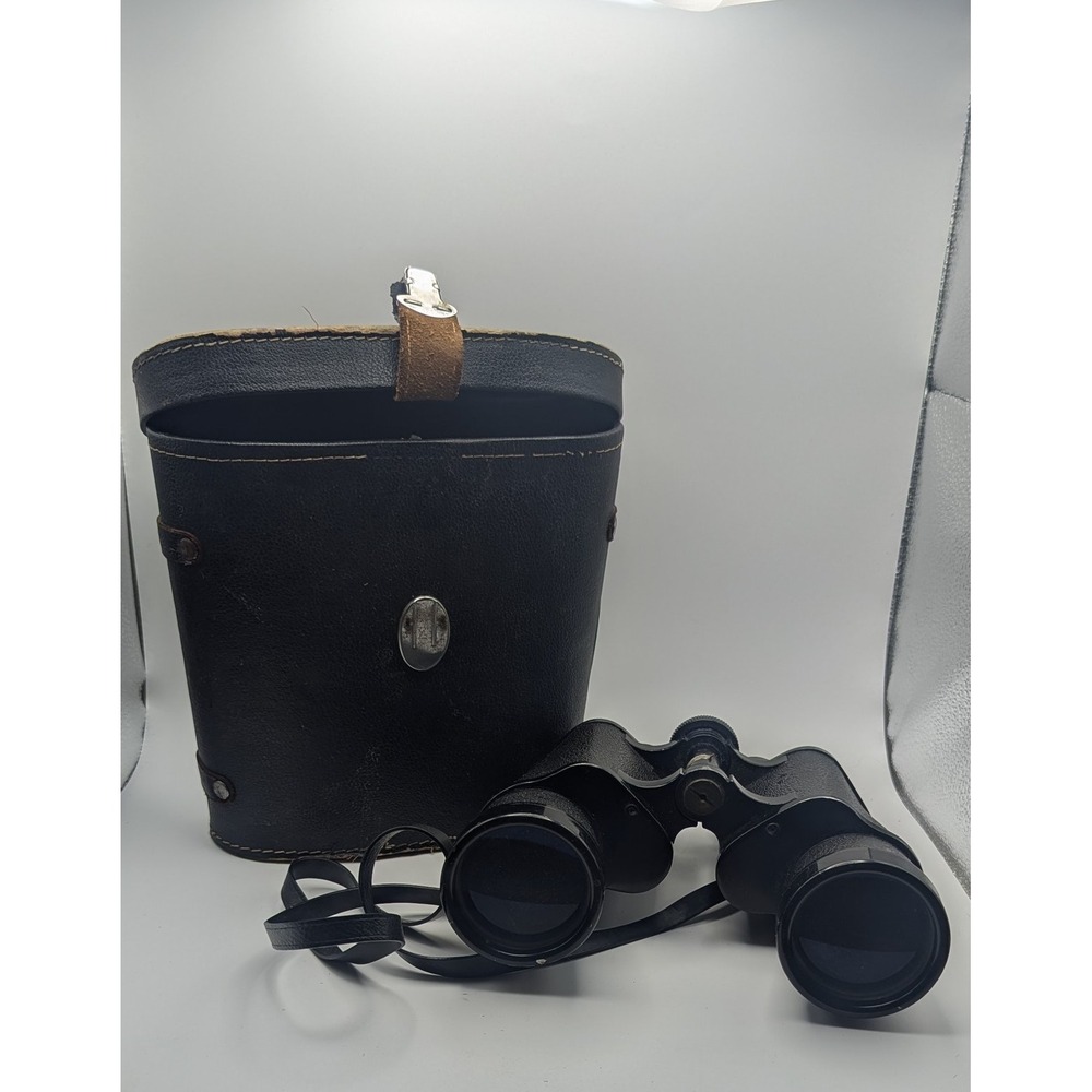 Tasco 10x50 Binoculars Model 312 Fully Coated Light Weight Case‎ Black Vintage